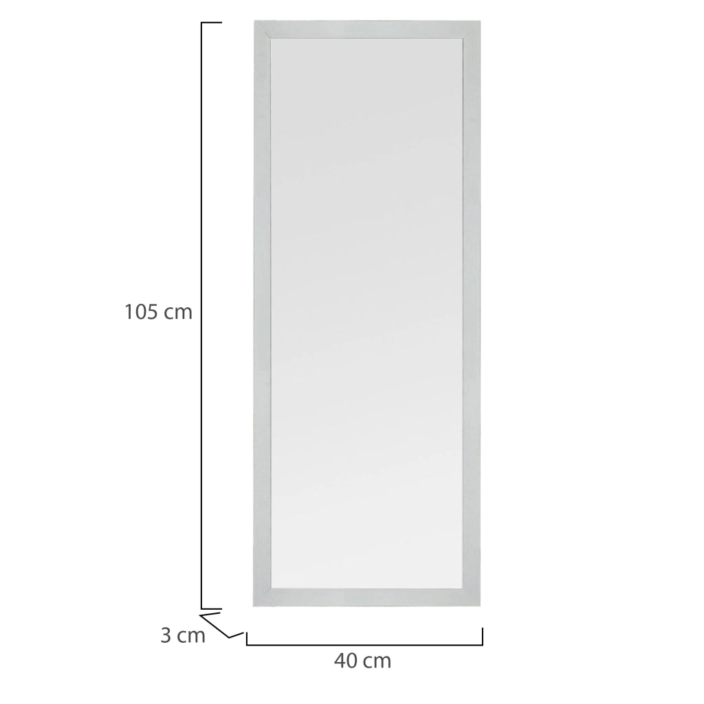 Carimate, Specchio Forma Rettangolare, 40x105h cm Bianco