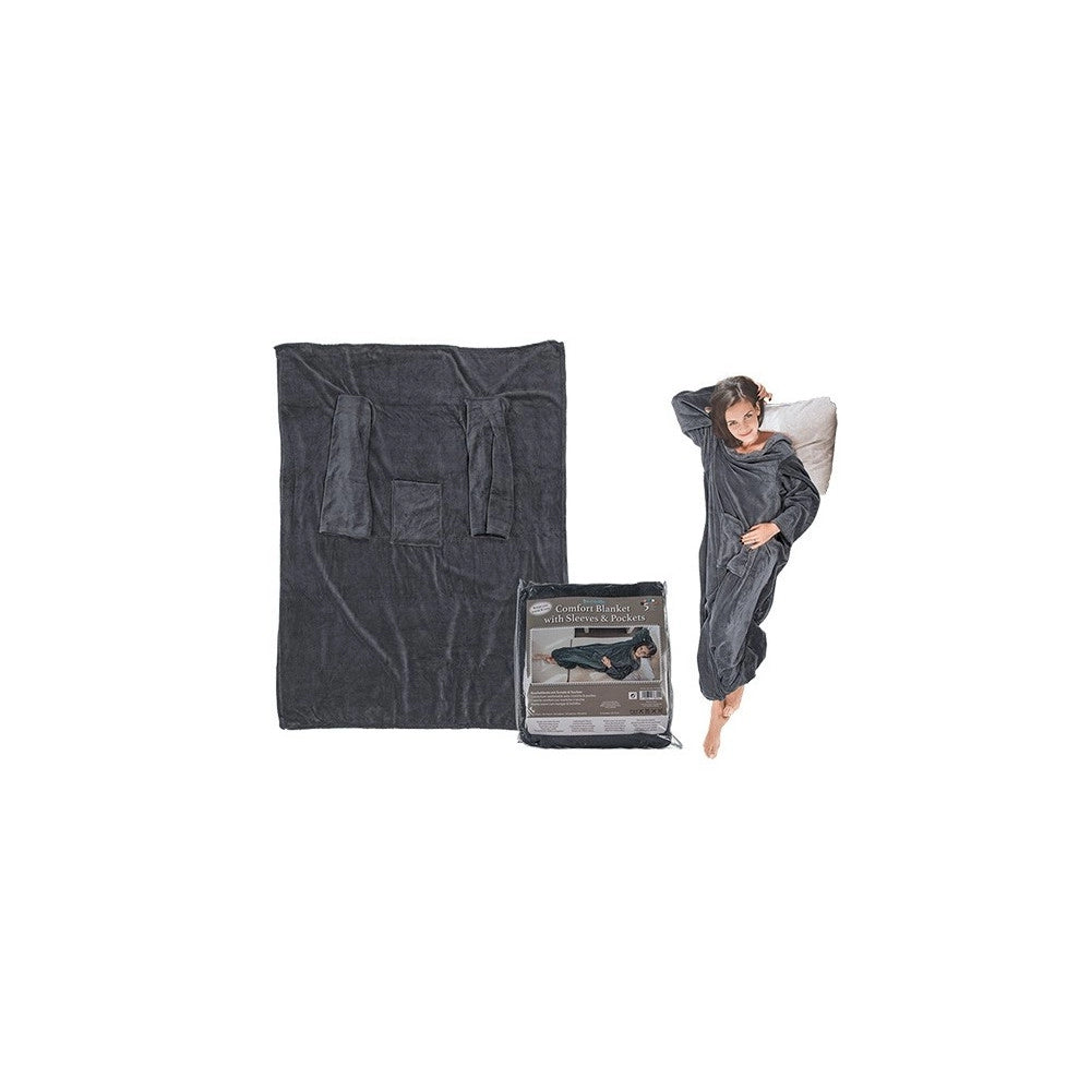Trade Shop - Coperta Comfort Con Maniche Comoda E Calda In Vari Colori Plaid Inverno Divano -
