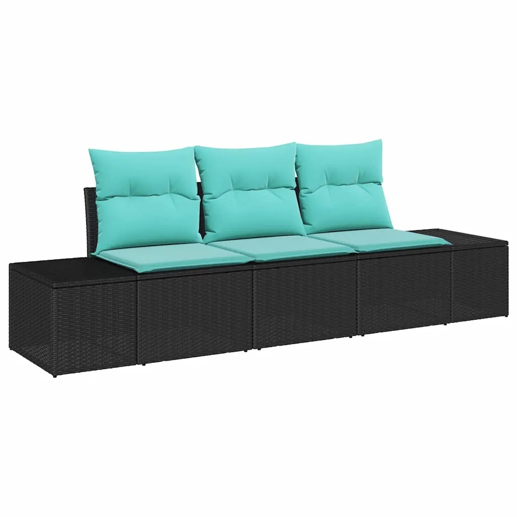 Set di divani 3 pz Nero polyrattan 3346926