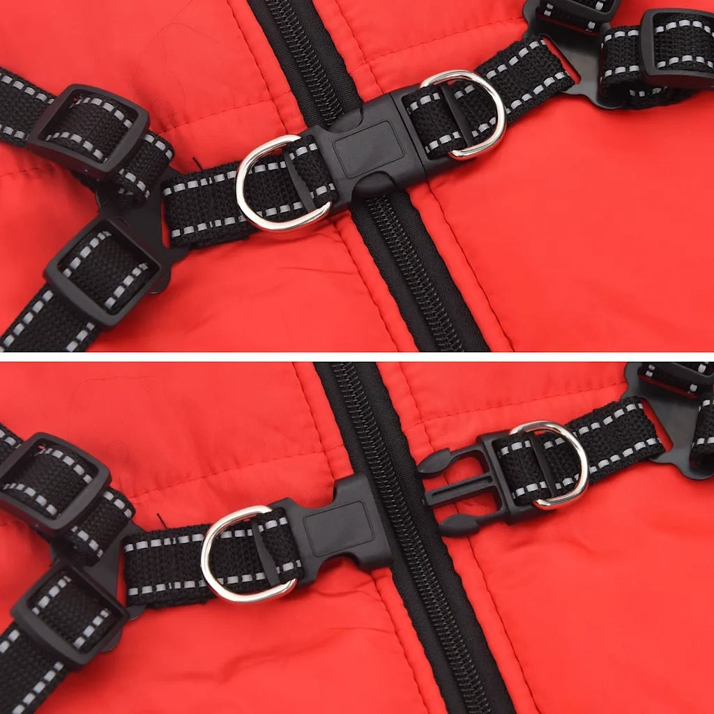 Cappotto Cani Imbracatura Impermeabile Riflettente Rosso L44 CFW7988943