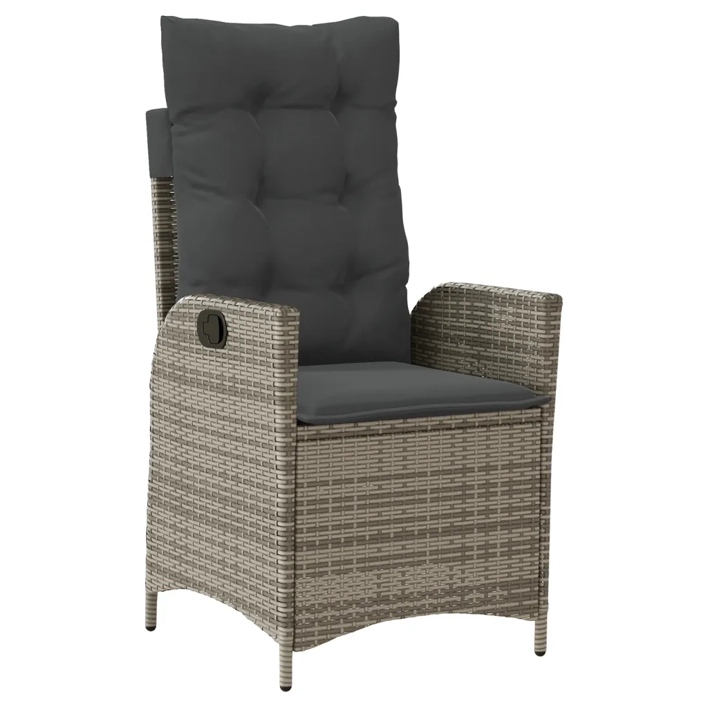 Set da Pranzo da Giardino 9 pz con Cuscini in Polyrattan Grigio 3213122