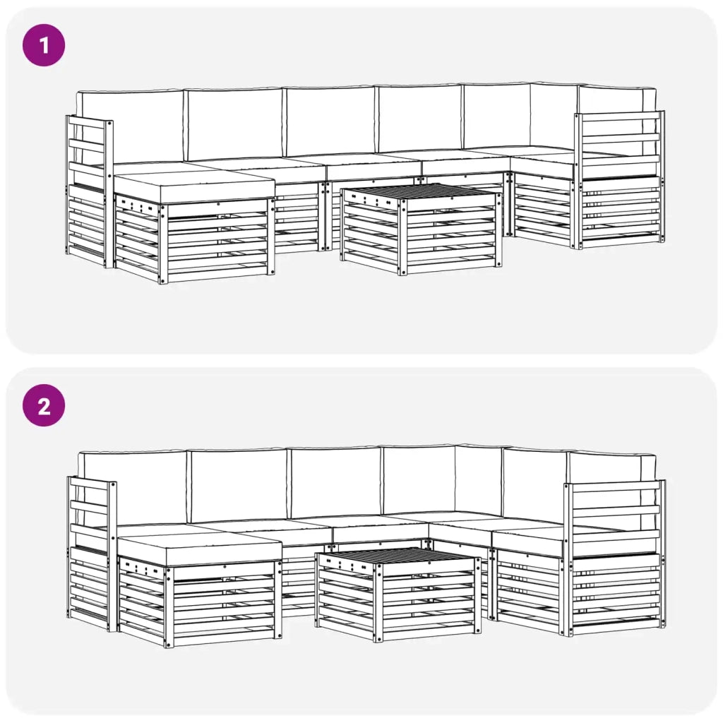 Set di divani da esterno 8 pcs Bianco e Antracite 3392217