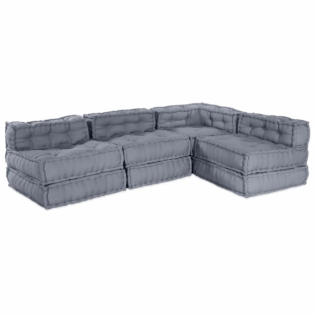 Unità di Divano Modulare 4 pcs Grigio Tessuto 3315093