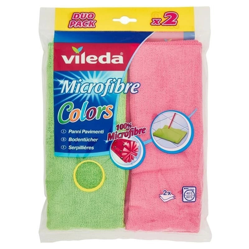 VILEDA SET 2 PANNI PER PAVIMENTI IN MICROFIBRA 40 X 50 CM