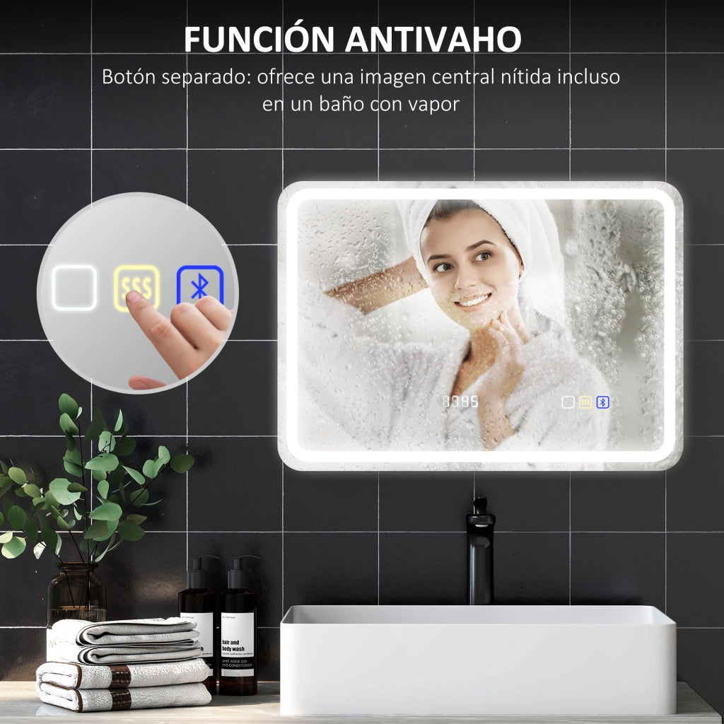 Specchio Bagno con LED ¨C Minimal ¨C Bianco 70x50 cm