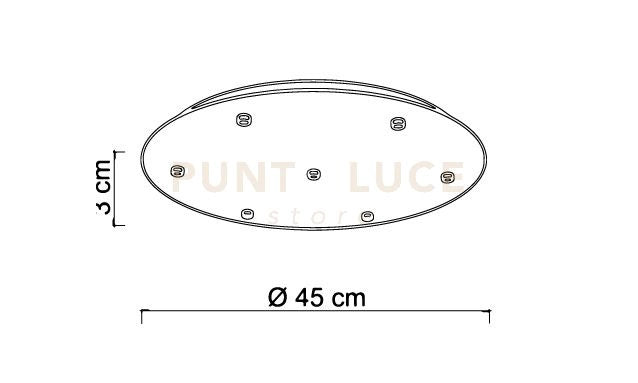 BASE-7L C base tonda d.45cm cromo 7 luci