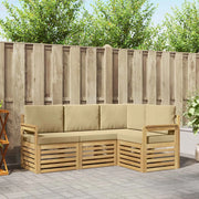 Set di divani da esterno 4 pcs Bianco e Beige 3391743