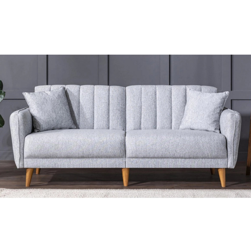 Divano letto a 3 posti in tessuto "Aqua" 205 x 85 x 85 cm - Grigio