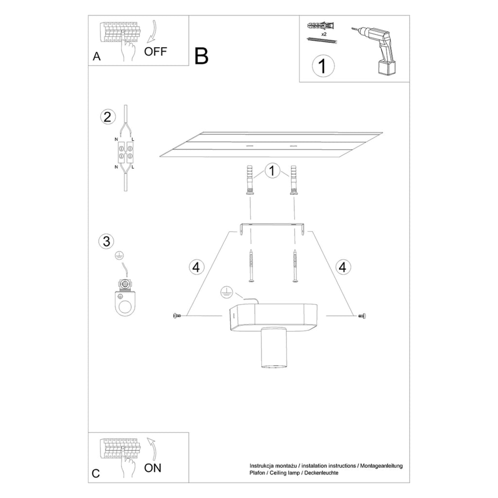 Lampada da soffitto TAVO 1
