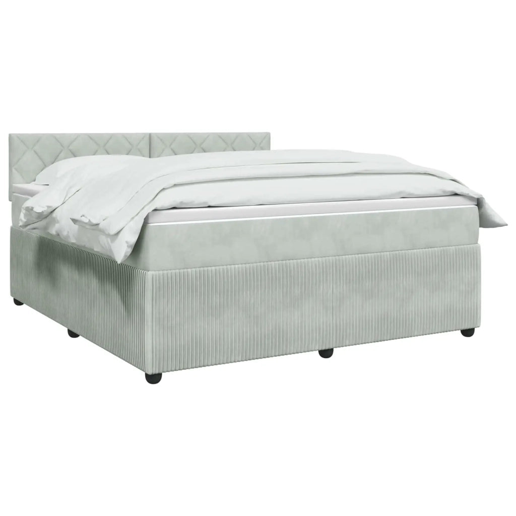 Letto box spring con materasso Grigio Chiaro 140 x 190 cm 3451679