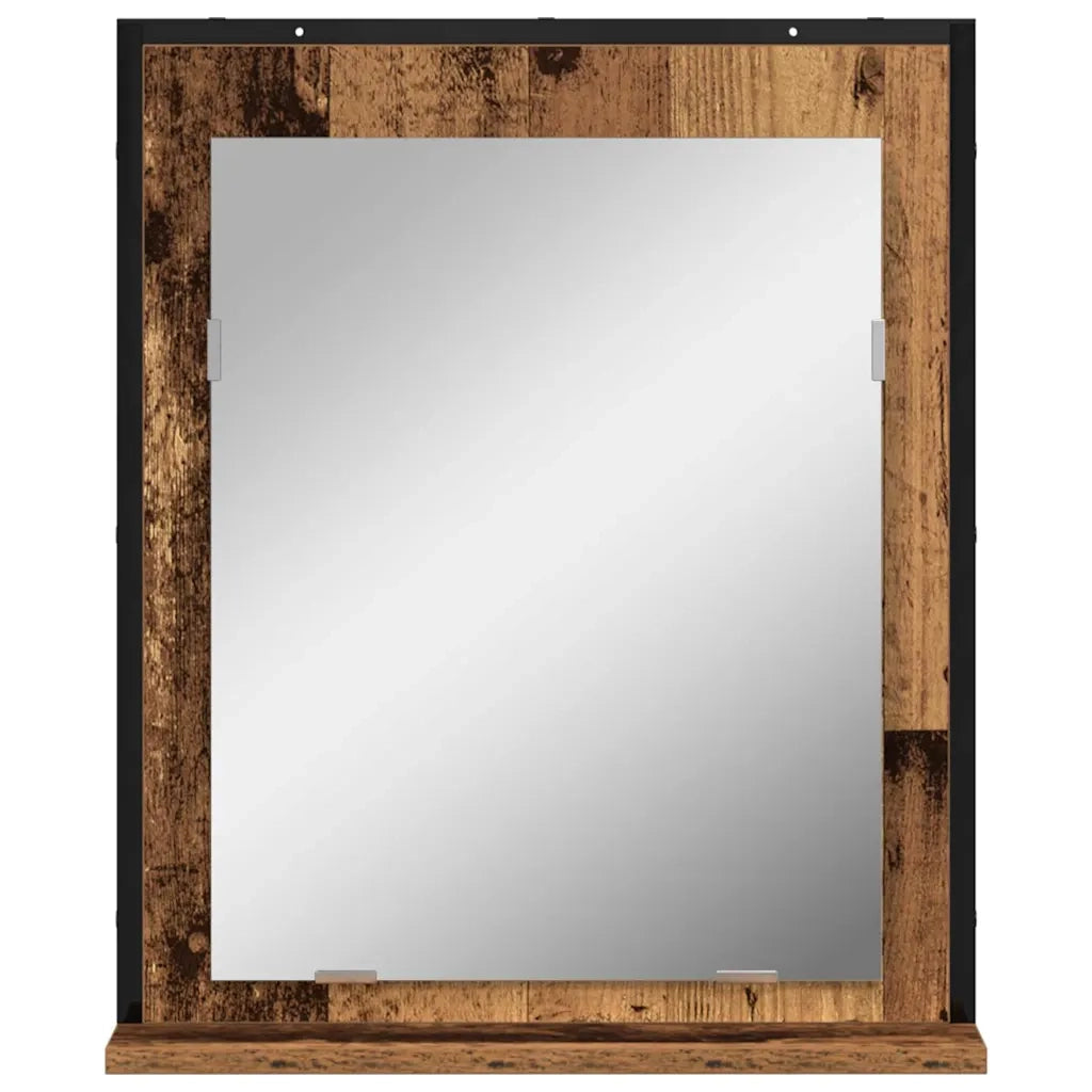 Specchio con lo scaffale Legno vecchio 50 x 12 x 60 cm 862220