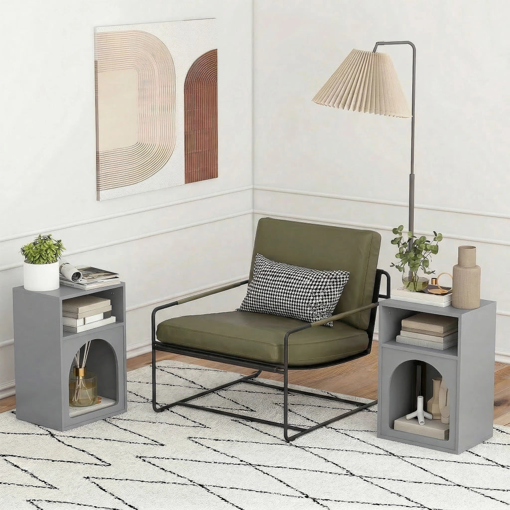 Comodino ¨C zephmum ¨C grigio 40x30x60 cm