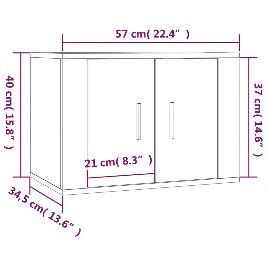 Mobili Porta TV a Parete 2 pz | Armadietto TV | Mobile Porta TV Grigio Sonoma 57x34,5x40 cm