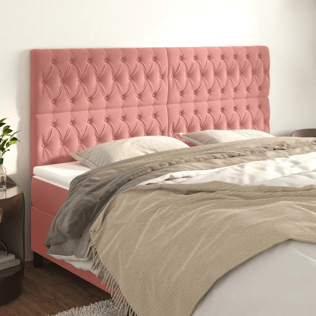 Testiera | Testata Rosa 180x7x118/128 cm Velluto