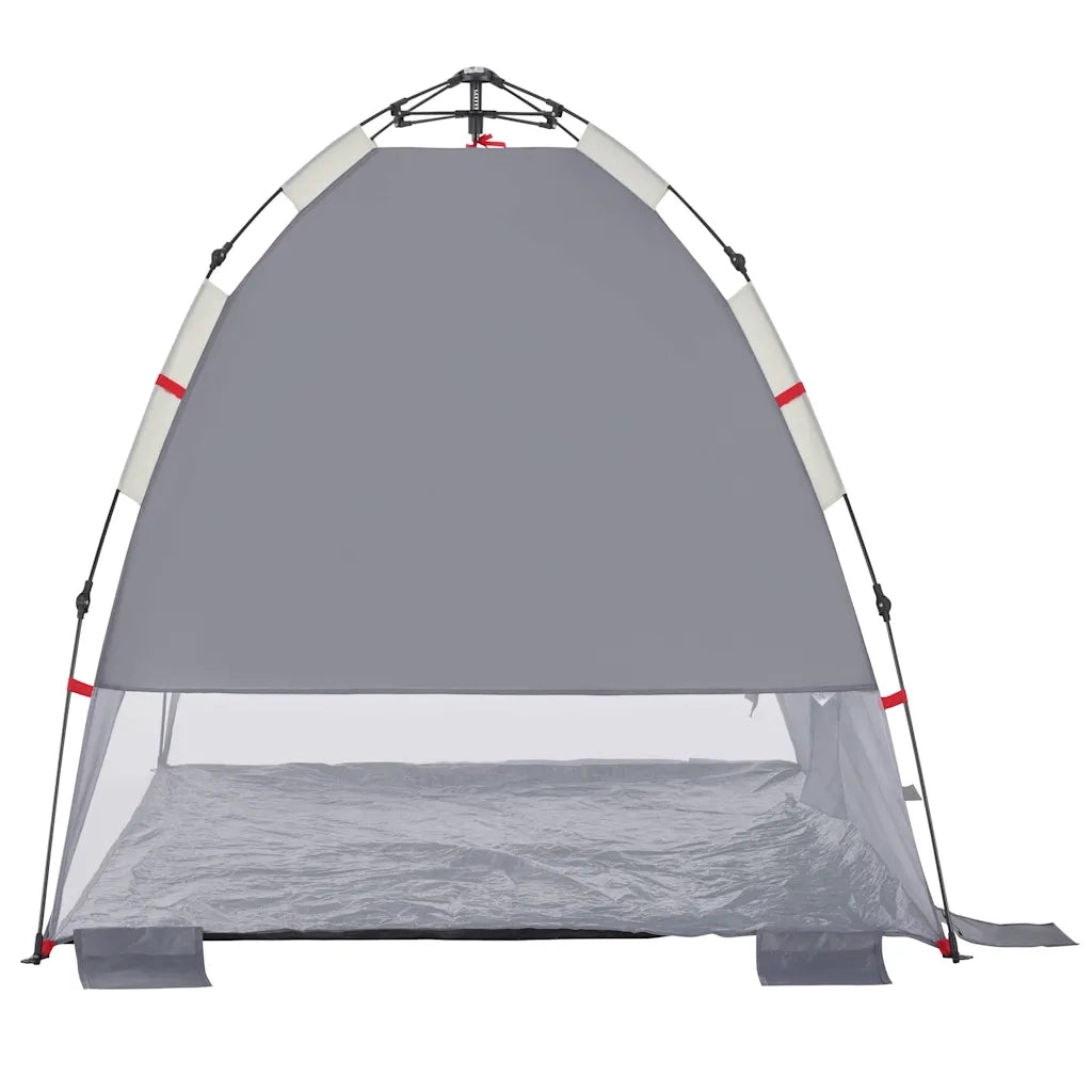 Tenda da Spiaggia 2 Persone Grigio Rilascio Rapido Impermeabile