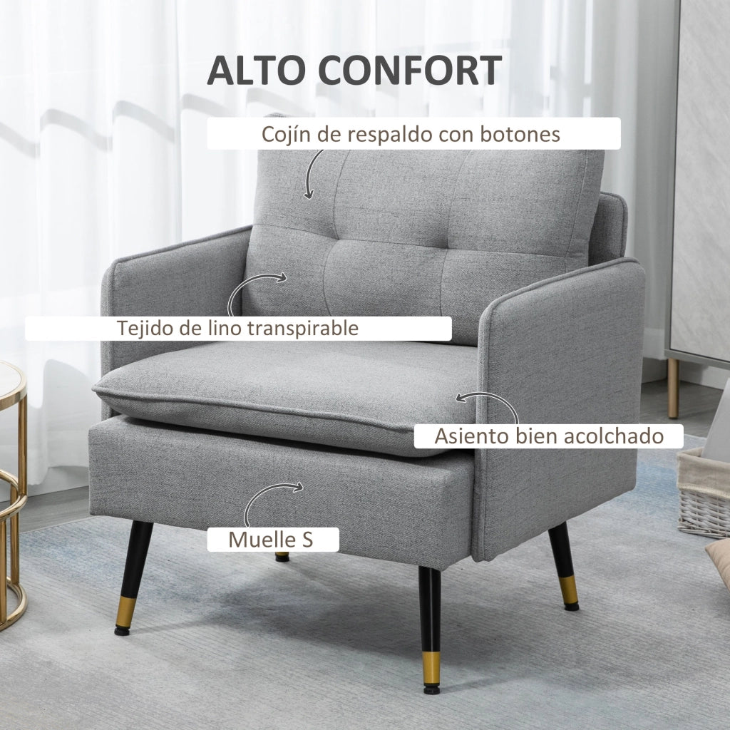 Poltrona Moderna con Braccioli ¨C Minimal ¨C Grigio 76x68x80 cm