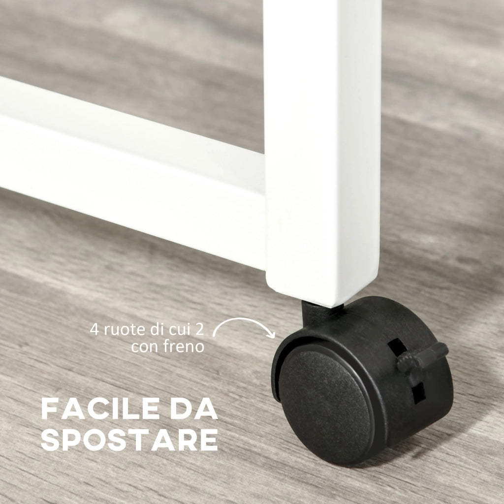 Scrivania con cassetti e ruote ¨C Xylo ¨C Bianco salvaspazio 100x36x88cm