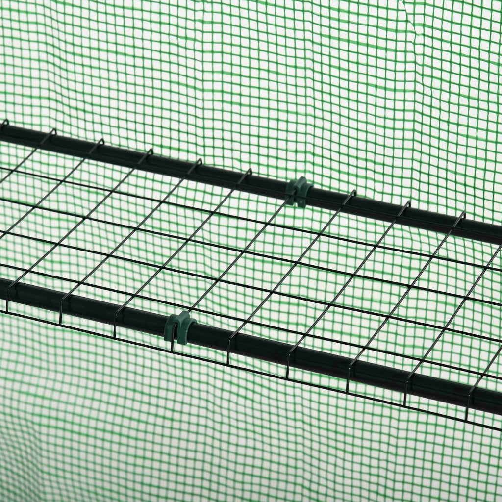Serra da Giardino ¨C Minimal ¨C 141x72x191 cm Verde con 4 Ripiani e Porta a Rullo