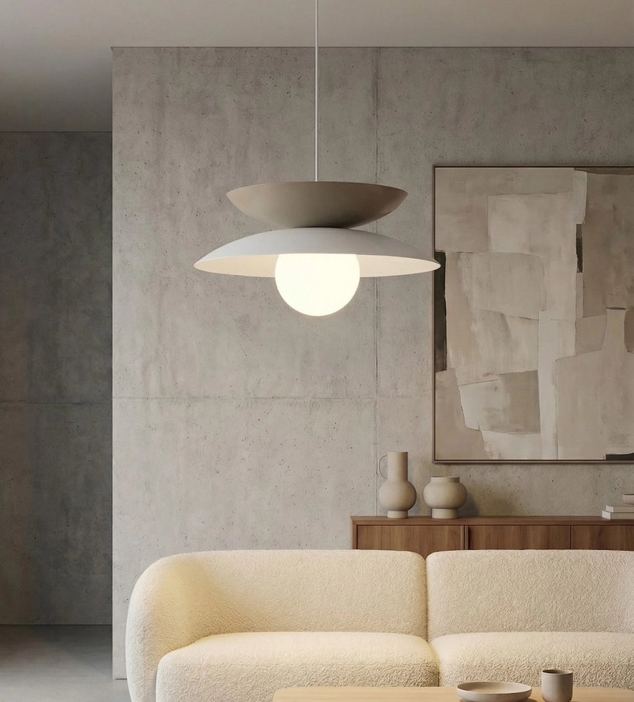 Lampada sospensione NAGOYA Japandi bianco-beige 1xG9