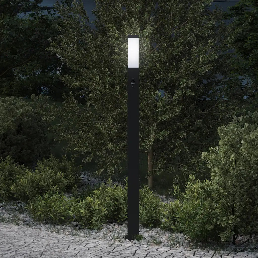 Lampada a paletto con sensore 110 cm Nera IP44 4006081