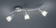 LEVISTO BARRA LED 3 SPOTS ORIENTABILE  ACCIAIO + VETRO L.55CM 3 LUCI  ATTACCO E14, LAMPADAINE INCLUSE 14,7W 1410lm, 3000K