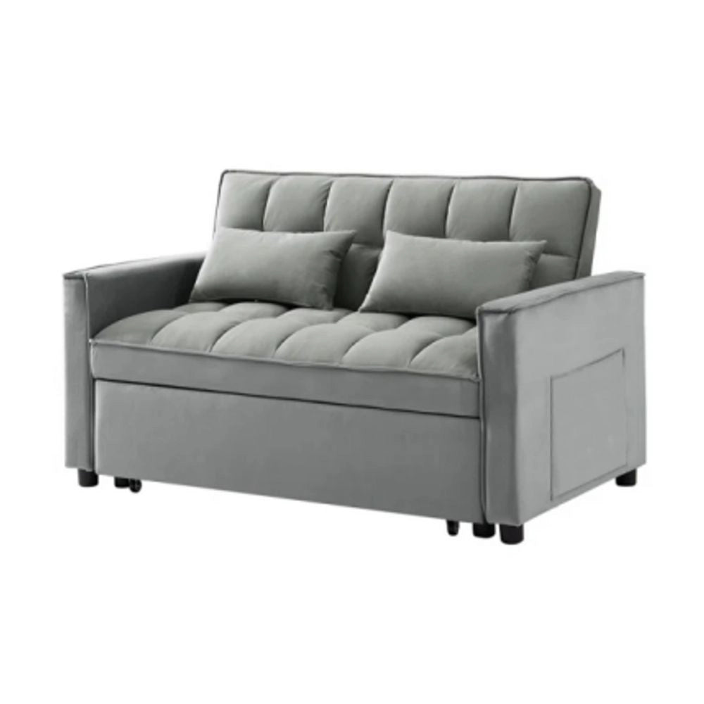 Divano 2 posti con letto estraibile grigio chiaro 135x88x80H Eiri