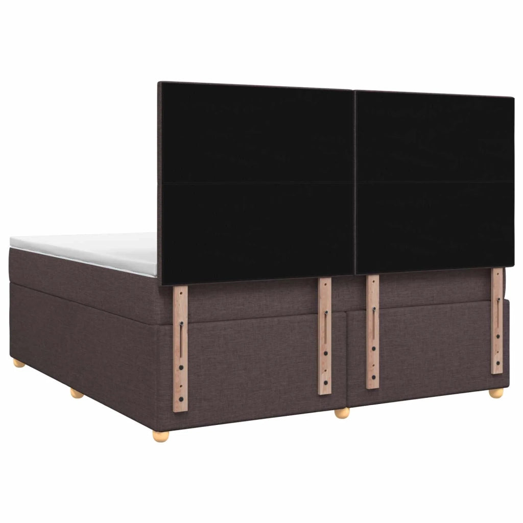 Letto box spring con materasso Marrone Scuro 140 x 200 cm 3455367