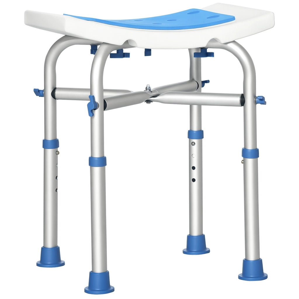 Sgabello da doccia ¨C Zephmum ¨C Blu, alluminio, regolabile