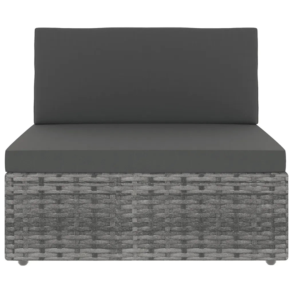 Set Divani da Giardino 9 pz con Cuscini in Polyrattan Grigio 3067184