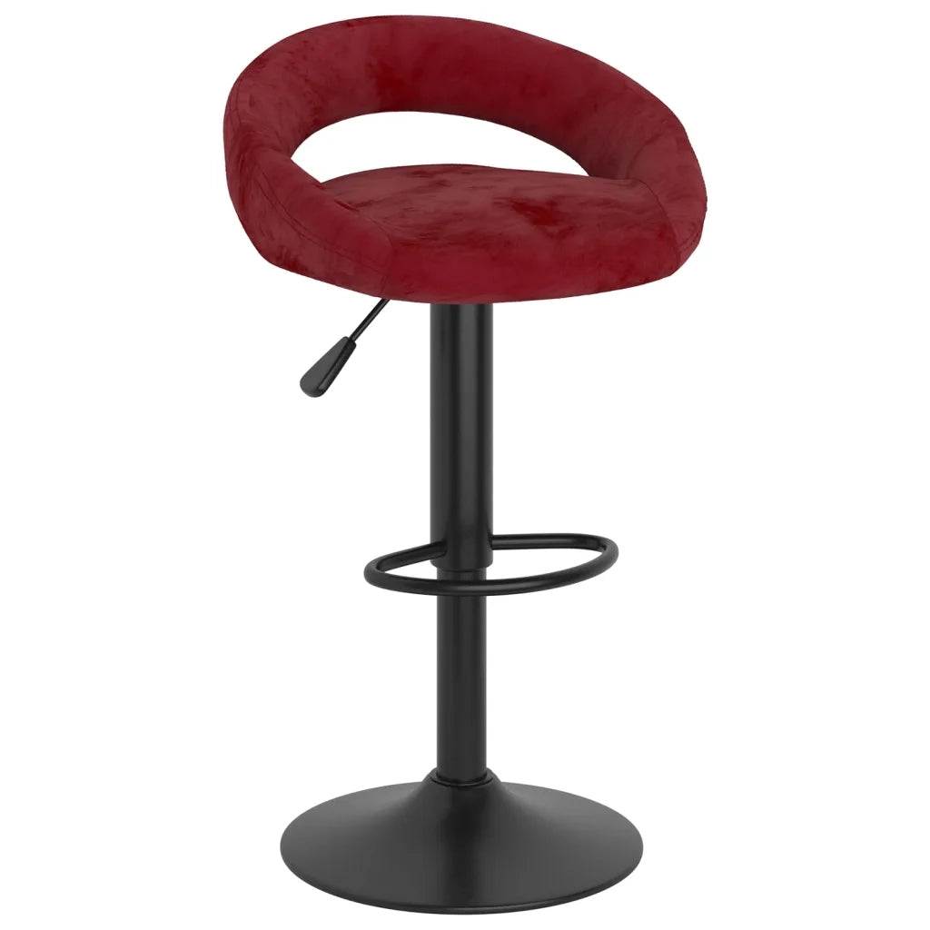 Sgabelli da Bar 2 pz Rosso Vino in Velluto 333275