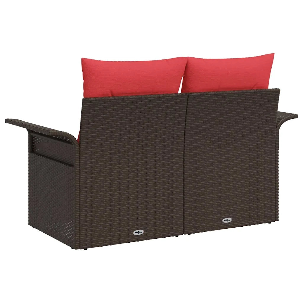 Divano da giardino con cuscino 141 x 62 x 69 cm polyrattan 42006698
