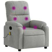 Poltrona | Sedia Relax Reclinabile Massaggio Grigio Chiaro Tessuto Microfibra