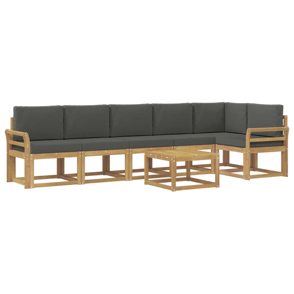 Set di divani da esterno 7 pz Bianco e Antracite Poliestere 3387736