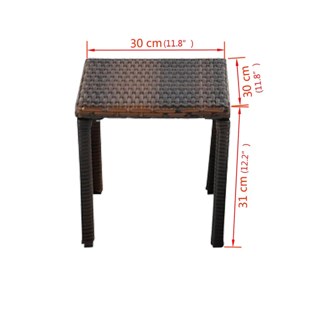 Lettini Prendisole con Tavolino in Polyrattan Marrone 42490