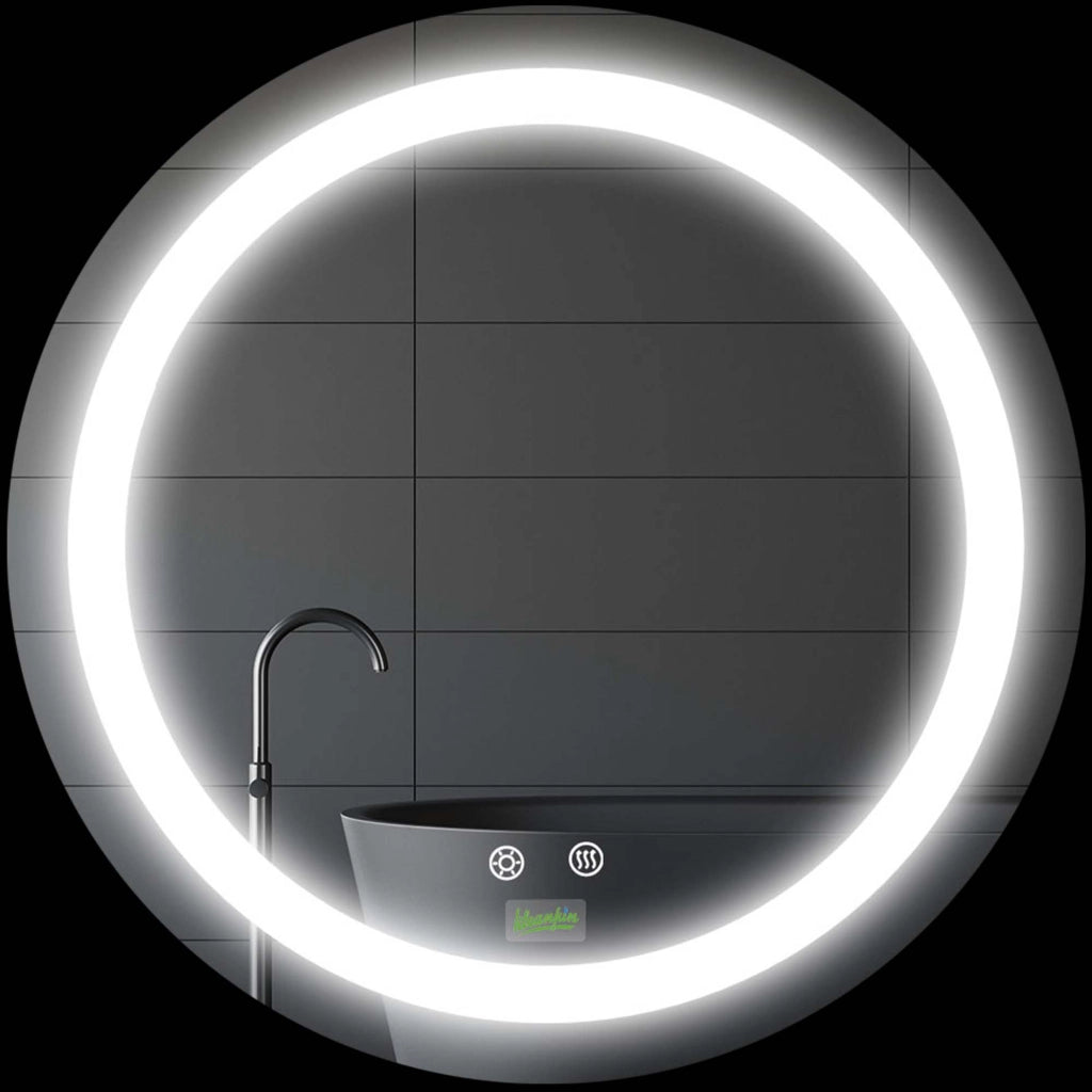 Specchio da bagno con luce LED ¨C Minimal ¨C ?50x4,6 cm argento