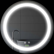 Specchio da bagno con luce LED ¨C Minimal ¨C ?50x4,6 cm argento