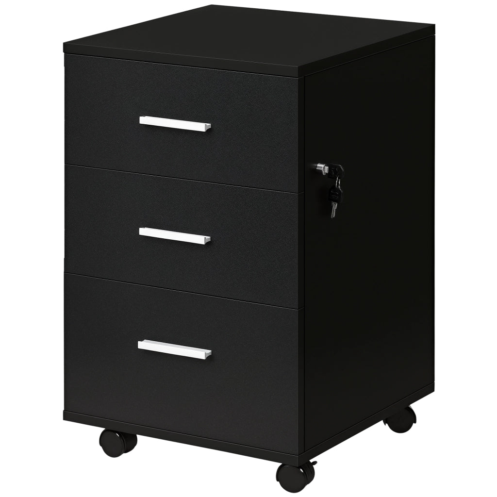 Cassettiera con ruote ¨C Minimal ¨C Nero 40x40x61,5 cm