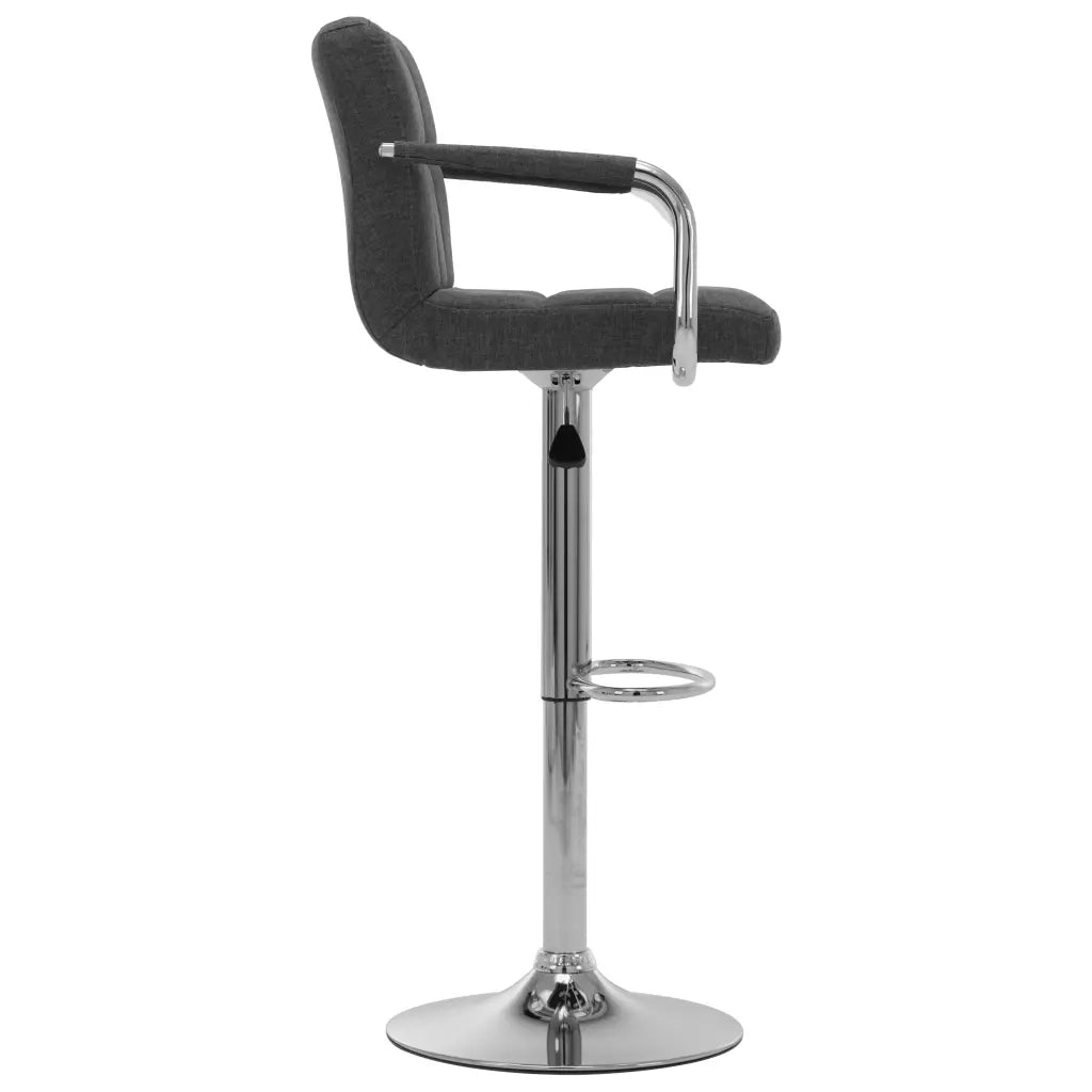 Sedia da Bar Grigio Scuro in Tessuto 283410