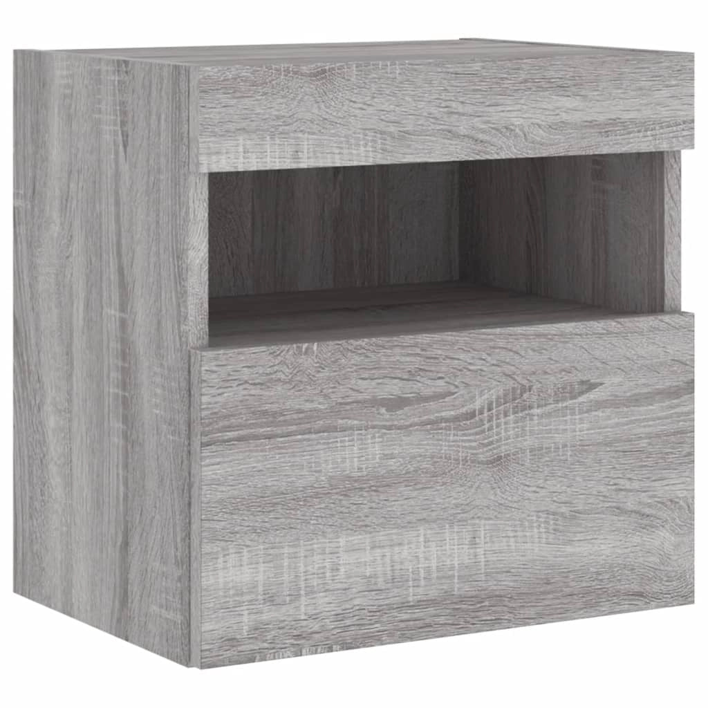 Mobile TV multimediale mensola TV credenza mobile TV parete attrezzata per sala da pranzo soggiorno camera da letto con luci LED Sonoma 40 x 30 x 40 cm grigio 02_0028046