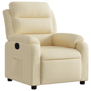 Poltrona | Sedia Relax Reclinabile in Tessuto Crema