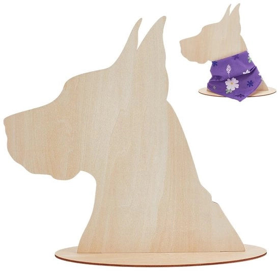 Presentazione standard per cani in legno - Supporto per accessori fotografici - Accessori per animali - Formato compatto 10 cm largo, 33,5 cm alto, 28 cm profondo