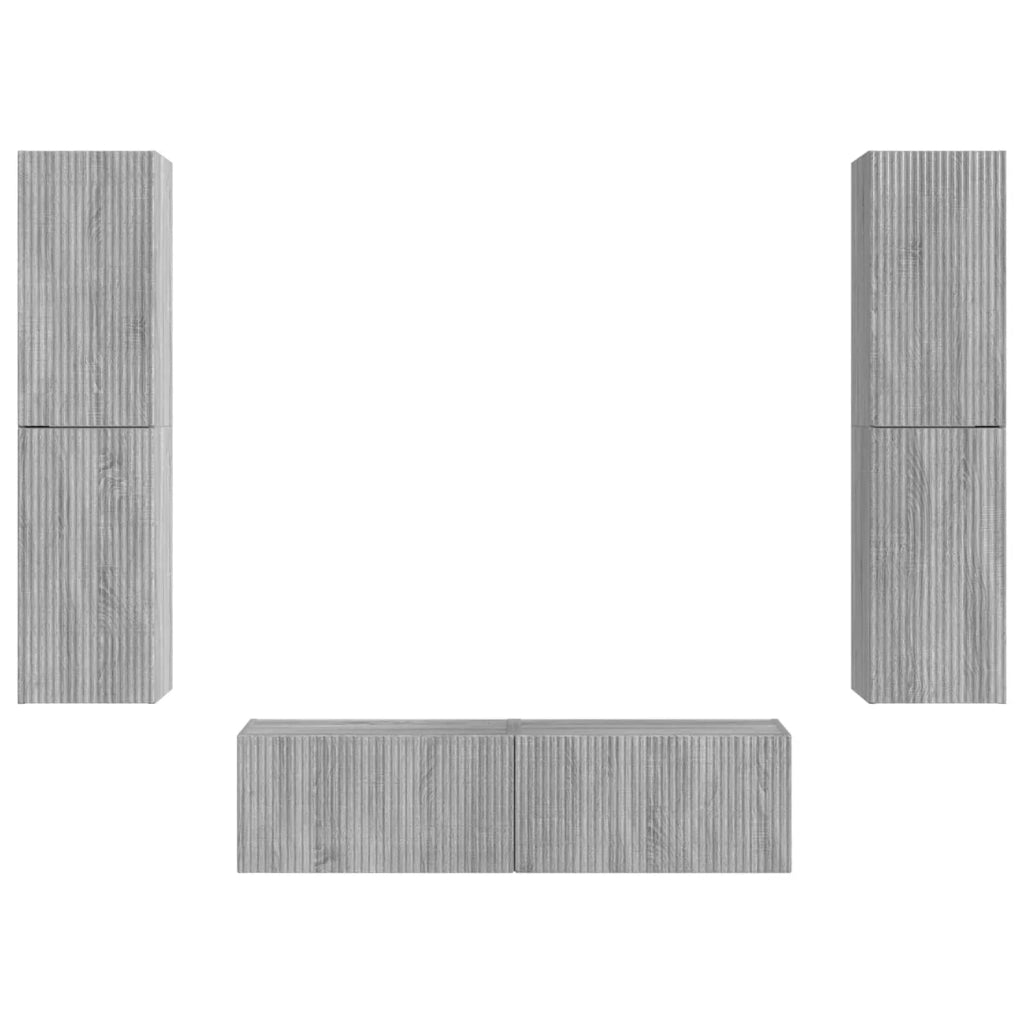 Set mobile TV 6 pcs Grigio Sonoma Legno multistrato 3409129