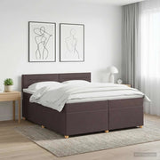 Letto box spring con materasso Marrone Scuro 200 x 200 cm 3451031