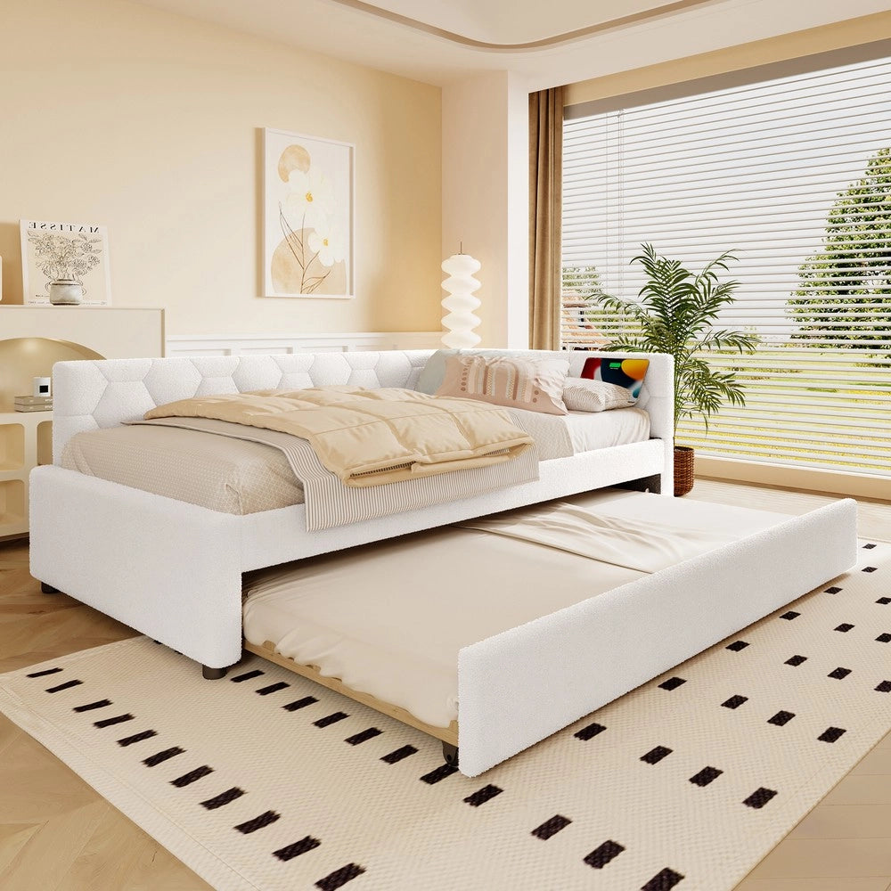 Letto Singolo con Divano e Rete a Doghe ¨C MINIMAL ¨C Bianco 90x200 cm