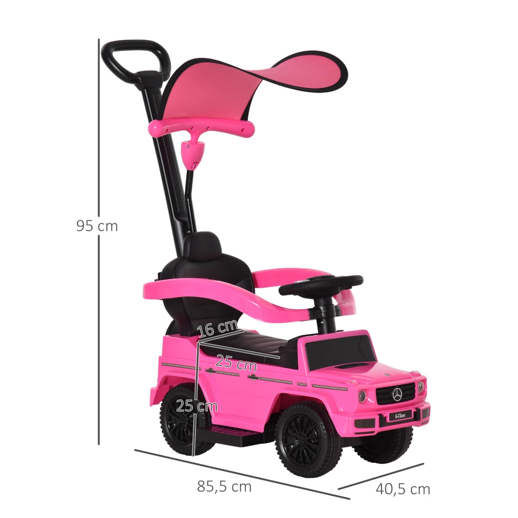 Cavalcabile Auto Bambini 12-36 Mesi ¨C Xylo ¨C Rosa con Clacson Parasole
