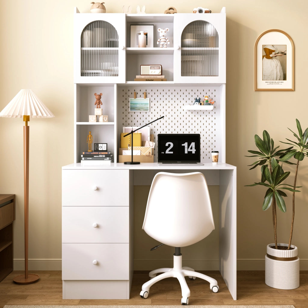 SCRIVANIA multifunzionale 100x55x180 cm MDF bianco