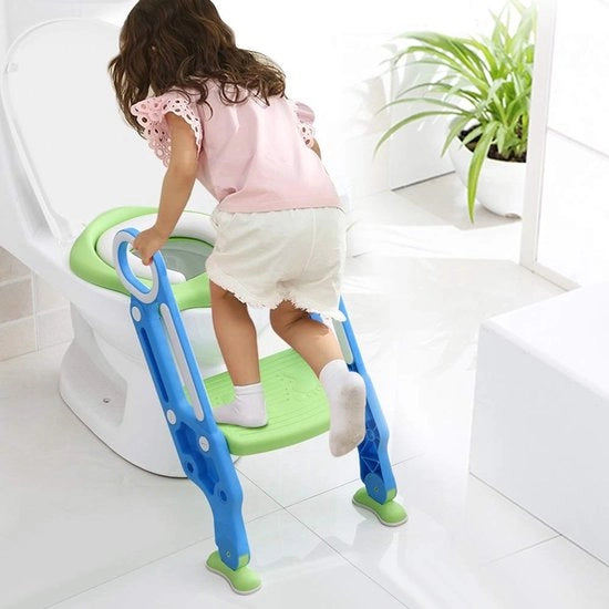 Adatto a bambini - Toilet trainer con coperchio - Regolabile altezza - Ripiegabile - Materiali di alta qualità - Sicuro fino a 75 kg - Per l'uso autonomo del bagno - Toilet per bambini