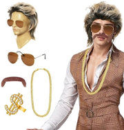 Set di accessori per costume anni '80 - 5 pezzi - include occhiali da sole - per carnevale/Halloween