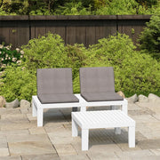 Set Divani da Giardino con Cuscini 2 pz in Plastica Bianco 315852
