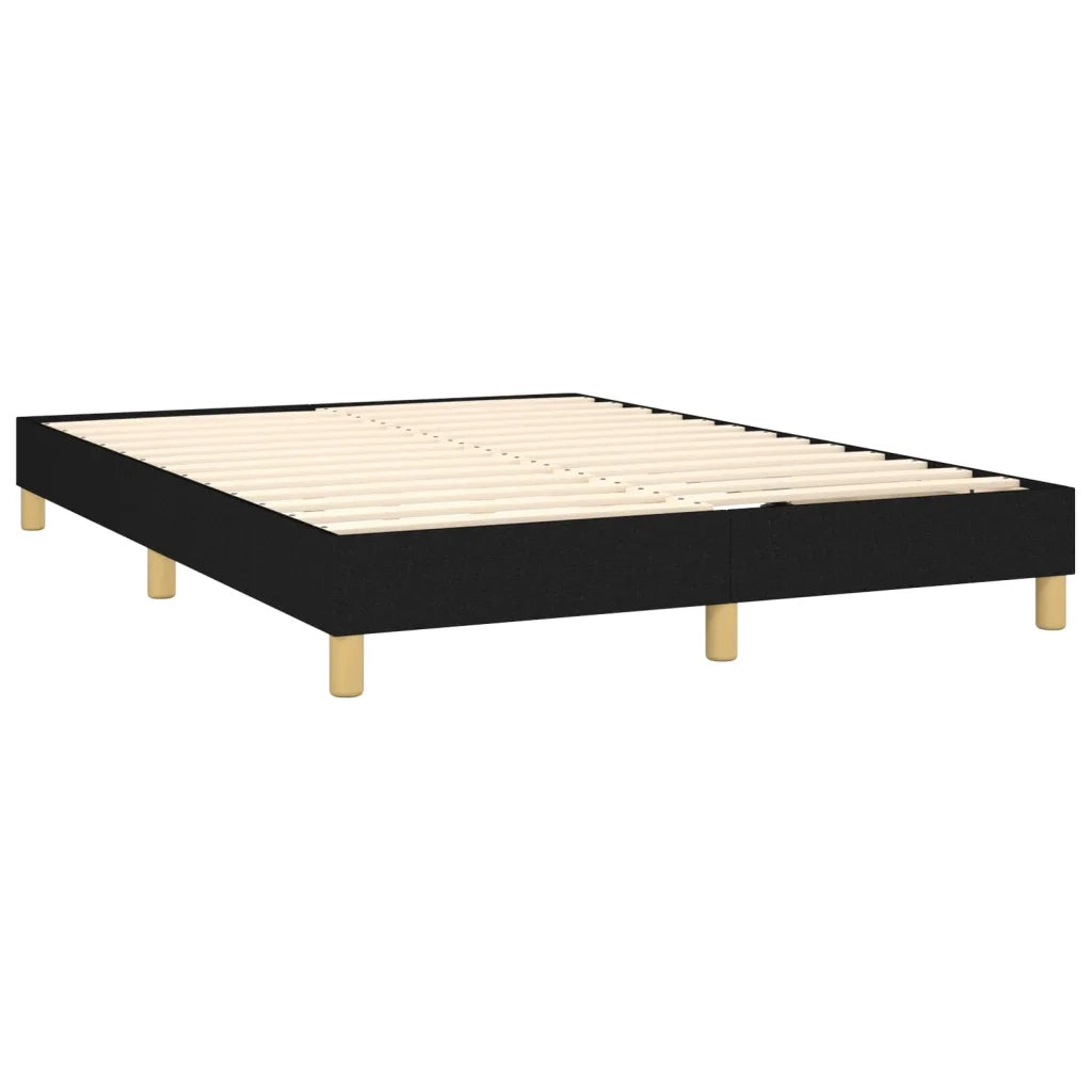 Letto a Molle con Materasso e LED Nero 140x200 cm in Tessuto 3133799